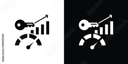 KPI Icon Sheet Multiple Style Collection Isolated Vector