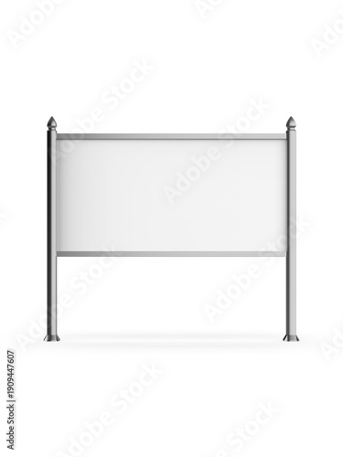 Wallpaper Mural Blank horizontal outdoor signboard mounted between two classic posts with decorative finials. The clean white panel provides ample copy space for real estate listings, property signs, business adverti Torontodigital.ca