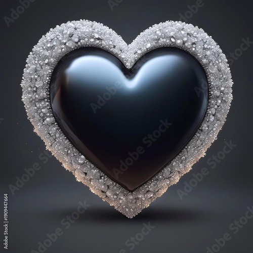 Wallpaper Mural Heart shape made of sparkling diamonds on dark gradient background, luxury romantic theme, glitter particles Torontodigital.ca