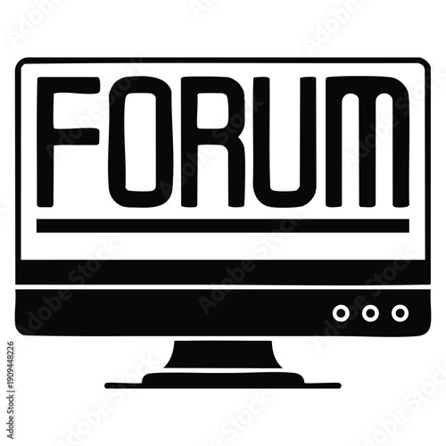 Online live forum icon simple vector illustration representing business chat web conference virtual meetings and digital communication platforms