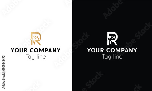 R letter real estate logo design for real estate, property and construction brand