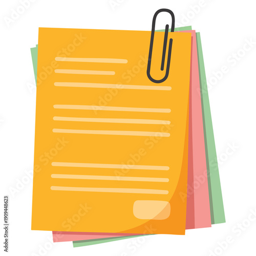 Paper clip icon editable vector illustration suitable for document management office stationery organization and business workflow projects