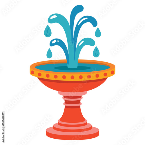 Park fountain with drinking water vector icon illustration perfect for outdoor park design public facility signage hydration symbols and urban landscape themed visuals