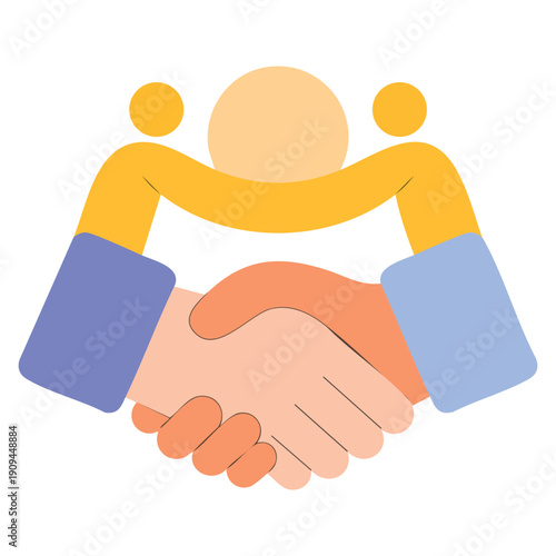 Partnership icon illustrated in flat color vector style editable format representing teamwork cooperation business alliance and collaboration concept