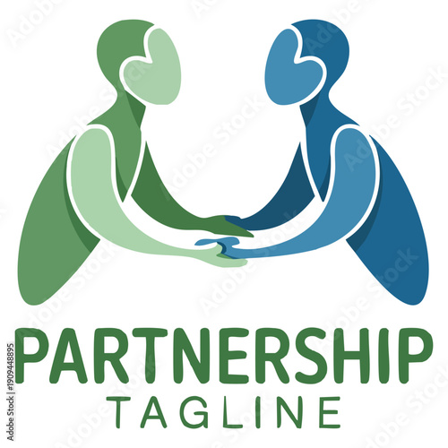 Partnership vector logo template design suitable for business collaboration teamwork corporate alliance cooperation branding and professional identity themed visuals
