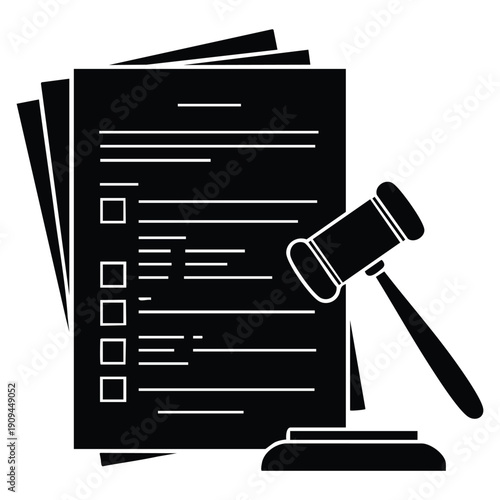 Penalty glyph style vector icon simple design representing legal fine punishment violation regulation and warning system concept