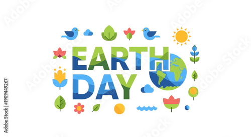 Celebrate Earth Day with vibrant illustrations of nature, symbolizing environmental awareness and conservation efforts for a greener planet