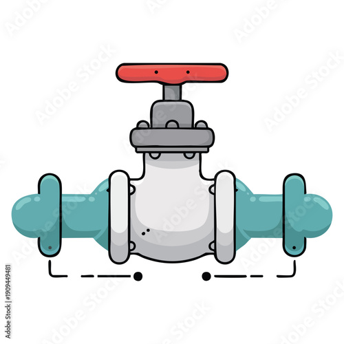 Pipe and tap vector wallpaper with free space for text copy space symbol illustration suitable for plumbing water supply infrastructure backgrounds and utility themed designs