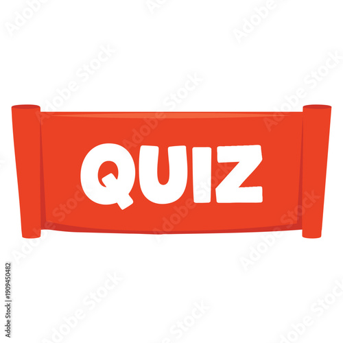 Quiz label icon shown as vector illustration perfect for educational design trivia games learning tools and assessment themed creative visuals