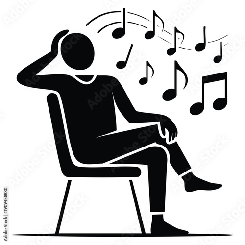 Relaxation icon glyph vector illustration representing rest calm wellness stress relief meditation comfort and mental health concept