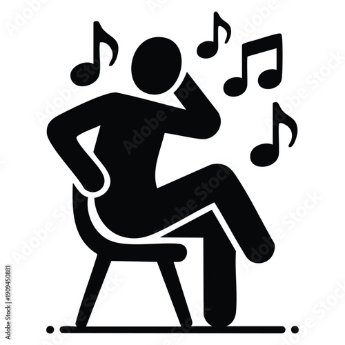 Relaxation icon illustrated in glyph vector style representing calm rest wellness stress reduction and mental peace concept