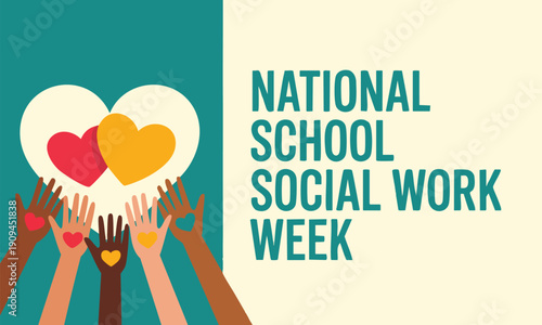 School Social Work Week national observance vector illustration suitable for posters banners greeting cards background templates and social media awareness designs