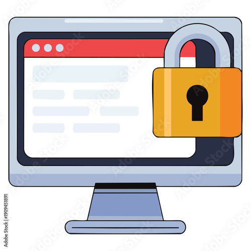 Secure website icon design illustrated in vector style representing online safety and protected browsing, ideal for web security concepts and digital trust visuals