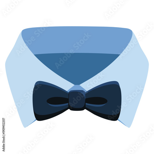 Shirt and bow tie flat icon suitable for websites UI UX print templates fashion formal wear business style elegance and mens clothing designs
