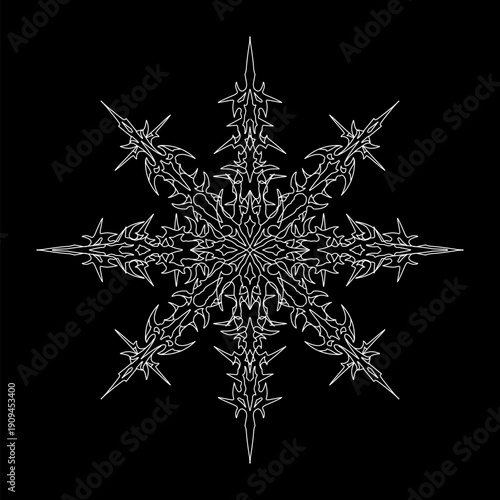 Abstract star shape sigil vector design for logo, tattoo, dark symbol print apparel merchandise