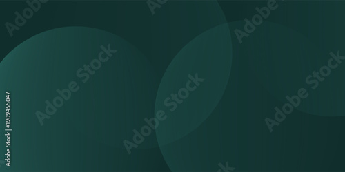 A dark green background with smooth, overlapping circles. The background is green with a gradient texture, creating a modern, abstract style. Minimal abstract circles vector gradient background