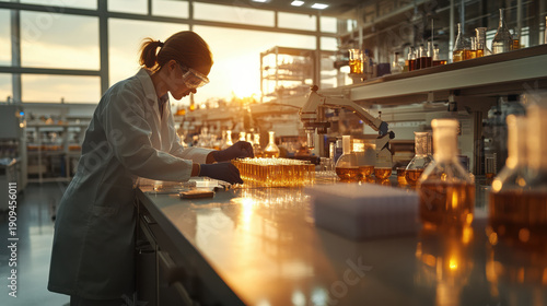 A Glimpse into a Woman's Precision in Biotech Drug Discovery Within a Modern Laboratory Setting