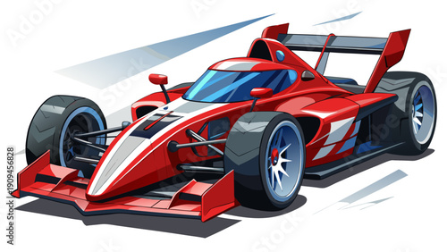 Formula Style Racing Car Speed Illustration