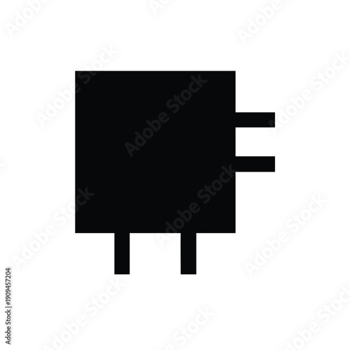 Microchip Silhouette, Technology Chip Icon, CPU Vector, Circuit Board Design, High-Tech Chip Graphic