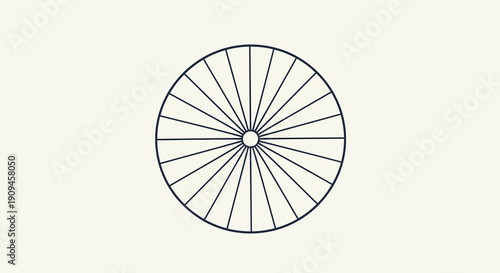 Simple illustration of bicycle wheel from overhead view