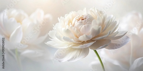 A Delicate Creamy White Bloom in Soft Focus, Exuding Purity and Serenity
