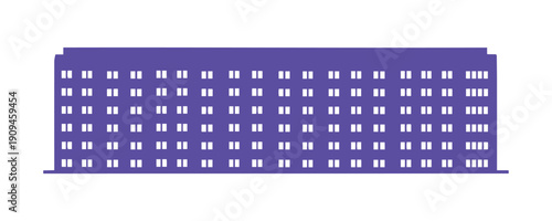 Vector design of an office building set against a white background

