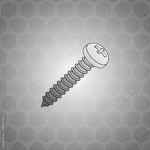 screw bolt image artwork handmade illustration