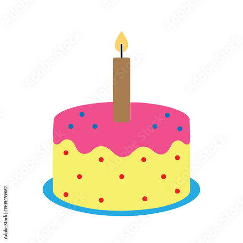 Birthday cake isolated on white background