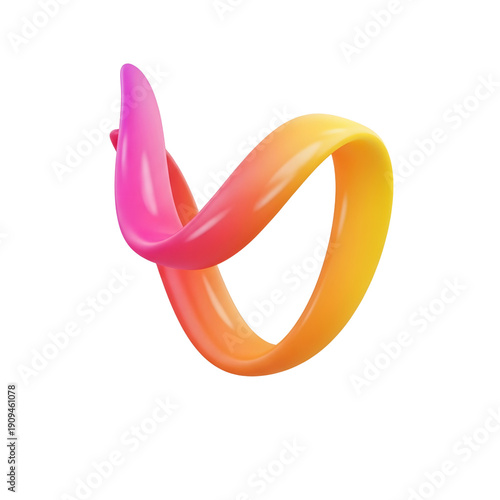 Vibrant pink and orange gradient object.