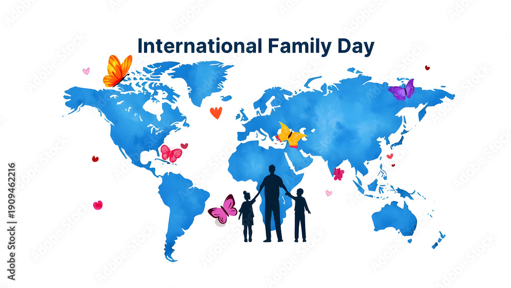 Naklejka premium International family day silhouette on transparent background