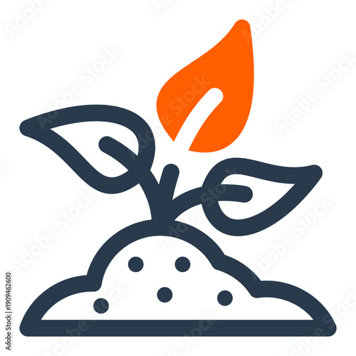 Plant growth ecosystem emerging from fertile soil