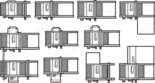 Architectural blueprints showcasing the innovative and complex designs of a modern airport, a meticulous and technical representation.