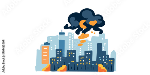 toxic factory exhaust spreading across metropolitan area