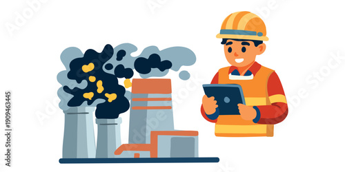 energy plant releasing carbon emissions into atmosphere