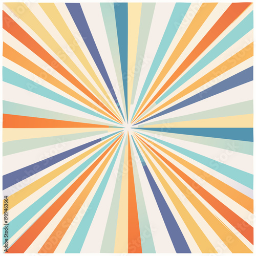 Abstract 1970's background design in futuristic retro style with colorful lines. Vector illustration.