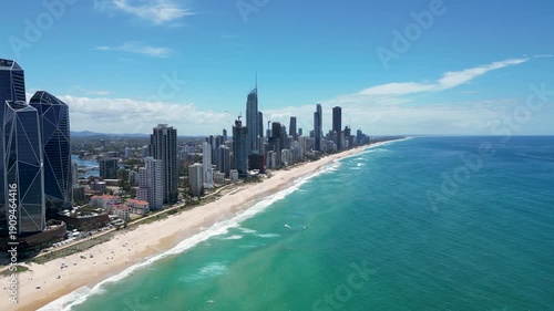 Aerial drone shot of the Gold Coast, Surfers Paradise