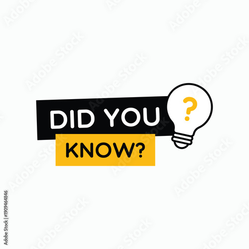 Did You Know? Lightbulb Question Concept on White Background