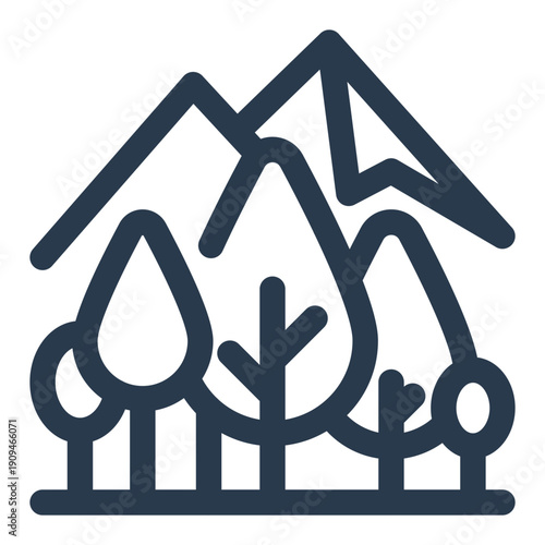 Forest ecosystem with trees and wildlife