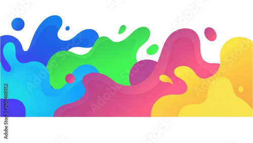Vibrant Paint Splashes Creating a Colorful Artistic Display of Liquid Dynamics