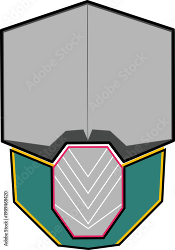 colored vector illustration of robotic head parts