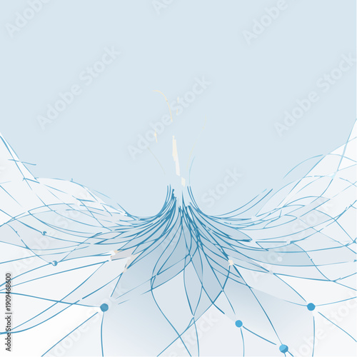 Abstract flowing lines and connections representing data flow and network growth