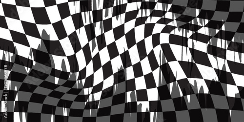 Racing flag grunge design of vector car race sport, auto rally and motocross,vector Eps10.