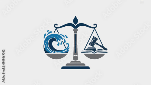 A minimalist legal symbol design featuring a balanced scale of justice in navy blue and gray colors against a white background (3)_traced