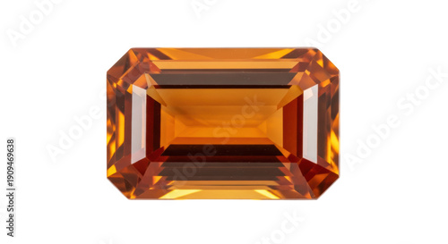 Obraz na plátně Vibrant orange citrine gemstone isolated PNG, radiant crystal with precise emera