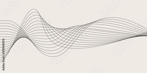 Abstract vector background with black wavy lines. vector