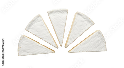 Slika na platnu Delicious brie cheese wedges isolated PNG, creamy dairy product cut into slices