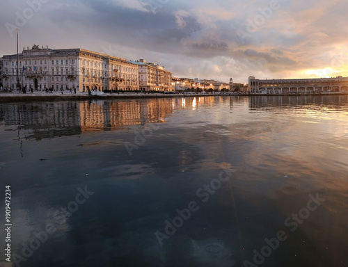 wonderful Trieste coast at sunset