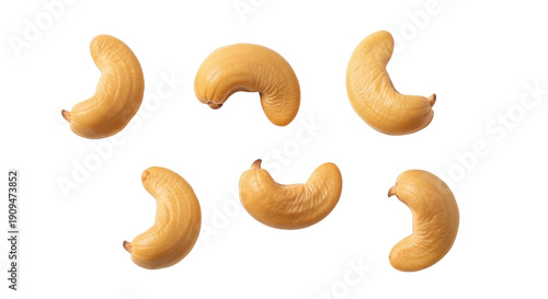 Quadro su tela Pile of cashew nuts PNG isolated on transparent background, healthy snack food r