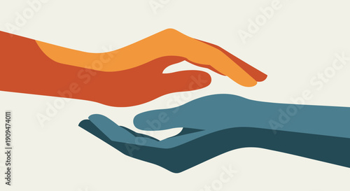 Helping hands reaching out in support and assistance