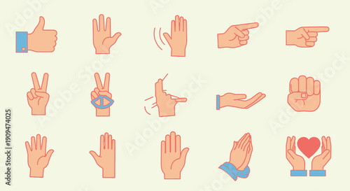 Various hand gestures for communication and expression